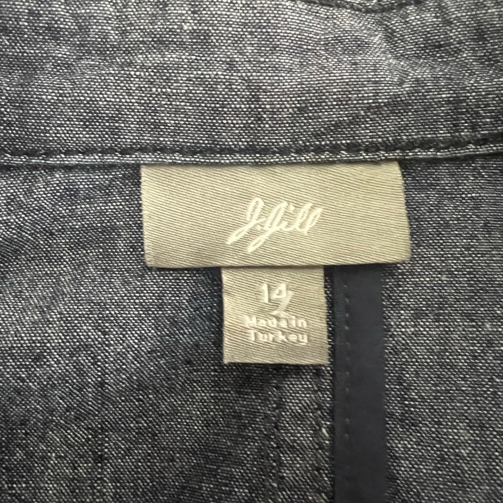 J.Jill Jacket and pants set  Blue 100% Cotton Denim Like size 14 great condition - Picture 4 of 14
